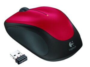 Logitech M235 | Draadloze Muis | Links- en Rechtshandig | RF | 1000 DPI | Rood/Zwart