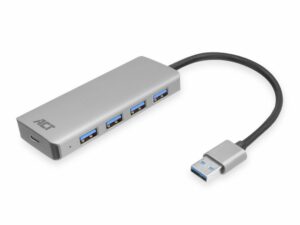 ACT AC6121 | USB 3.2 Gen 1 (3.1 Gen 1) Type-A Interface Hub | 5000 Mbit/s | Aluminium